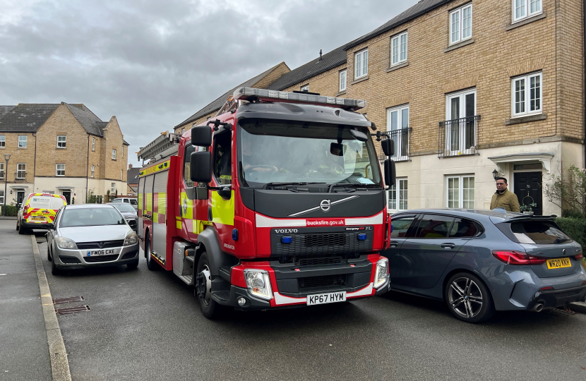 Fire engine in a tight spot