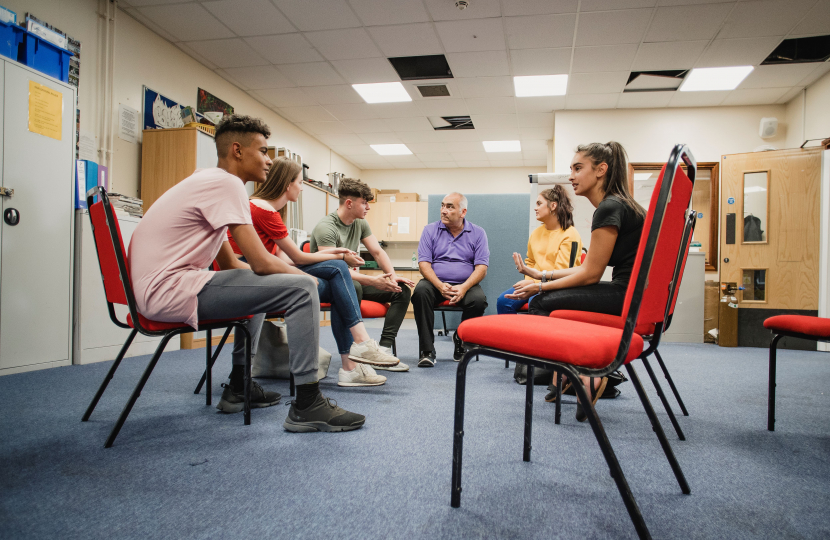 Young people in a group session