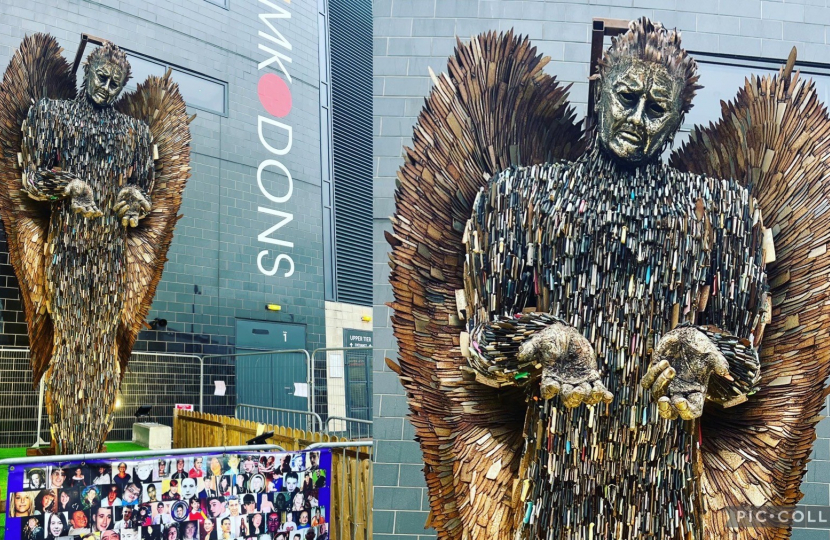 Knife Angel at MK Dons Stadium