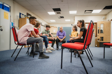 Young people in a group session