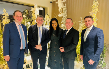 Shazna with our guest speaker Dr Liam Fox MP along with Greg Smith MP, Ben Everitt MP and Iain Stewart MP